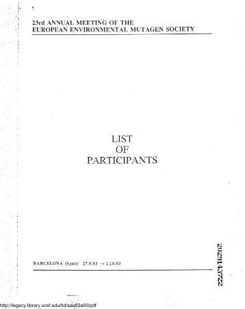LIST OF PARTICIPANTS