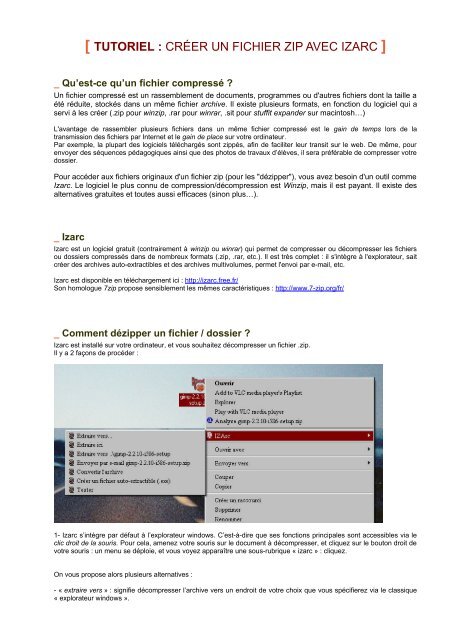 TUTORIEL : Créer un fichier zip avec Izarc