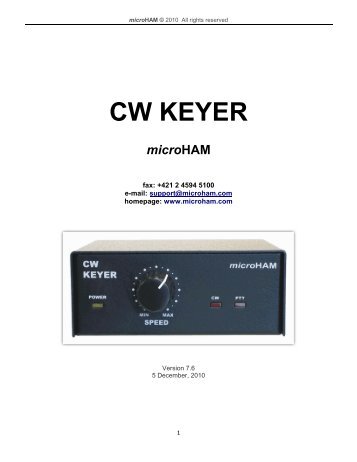 CW KEYER - microHAM