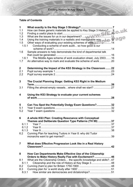 3 Table of Contents 1 What exactly is the Key Stage 3 Strategy ... - SfE