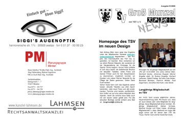 TSV-NEWS 01/2008 - TSV GroÃ Munzel