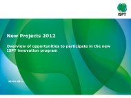 New Projects 2012 - ISPT Institute for Sustainable Process Technology