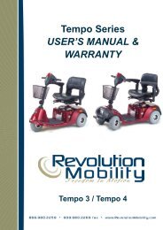 Tempo Series USER'S MANUAL & WARRANTY - Revolution Mobility