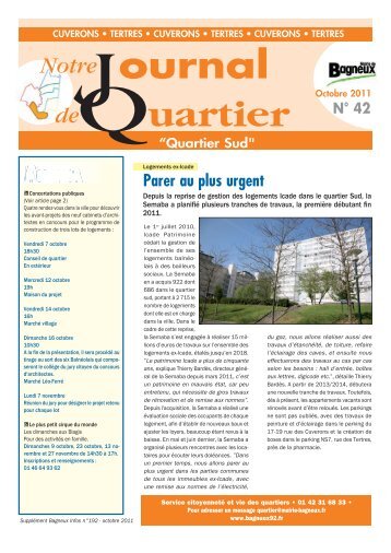 Journal de quartier n.42 octobre 2011 quartier sud - Bagneux