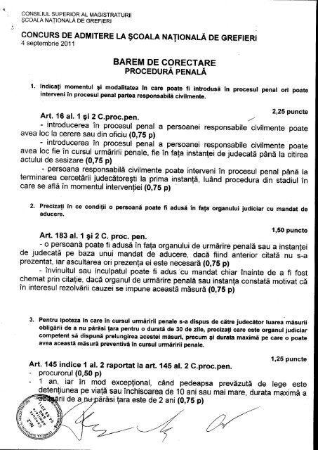 Barem corectare procedurÄ penalÄ