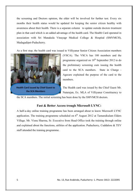 Puducherry - Helpage India Programme