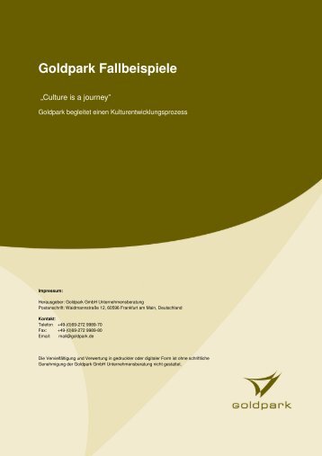 Fallbeispiel Kulturentwicklungsprozess - Goldpark GmbH ...