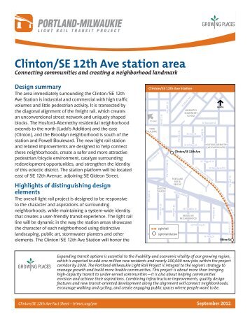 Clinton/SE 12th Ave Station Area Fact Sheet, Portland ... - TriMet