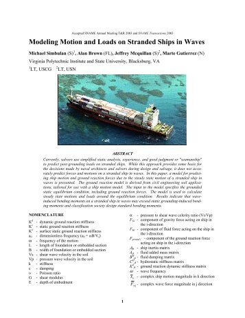 Modeling Motion and Loads on Stranded Ships in Waves