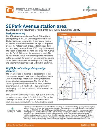 SE Park Avenue station area - TriMet