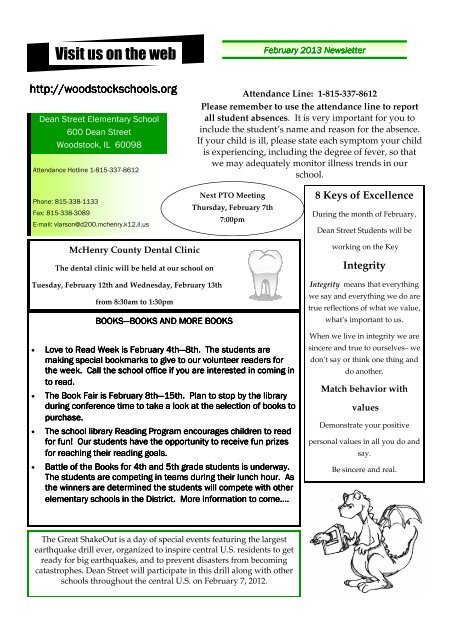 february newsletter dean street elementary school elementary school news letter