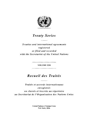 Treaty Series Recueil des Traites - United Nations Rule of Law