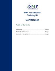 SMP Foundations Certificate of Attendance and Certificate of ...