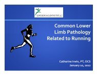 Common Lower Limb Pathology Related to Running