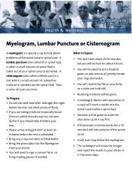 Myelogram, Lumbar Puncture or Cisternogram - OhioHealth