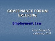 E.Stewart.employment law 4.2.10 - Governance Forum