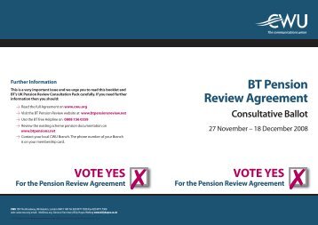 BT Pension Review Agreement Consultative Ballot - the CWU