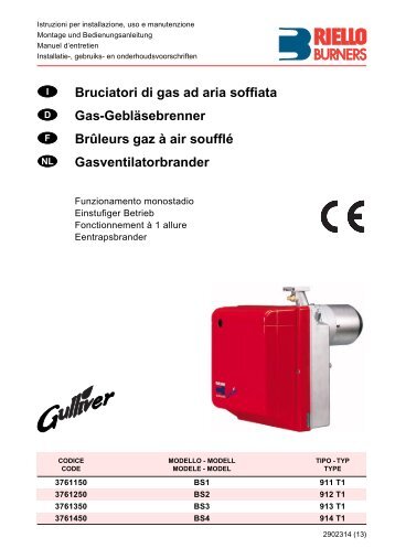 Bruciatori di gas ad aria soffiata Gas-Gebläsebrenner Brûleurs gaz à ...