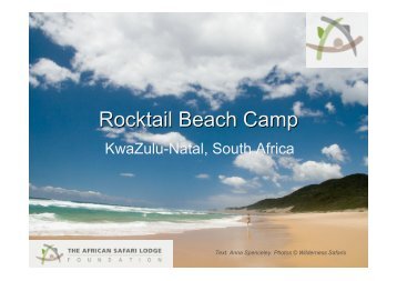 Rocktail case presentation by Anna Spenceley - The African Safari ...