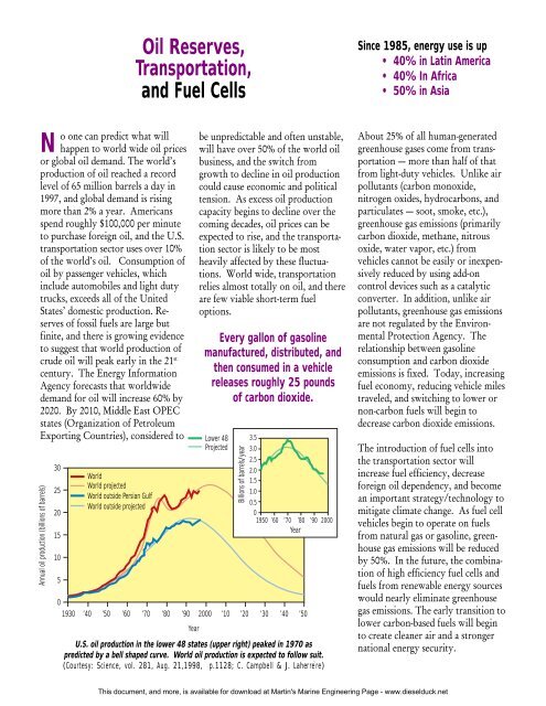 Fuel Cells - Green Power - Martin's Marine Engineering Page