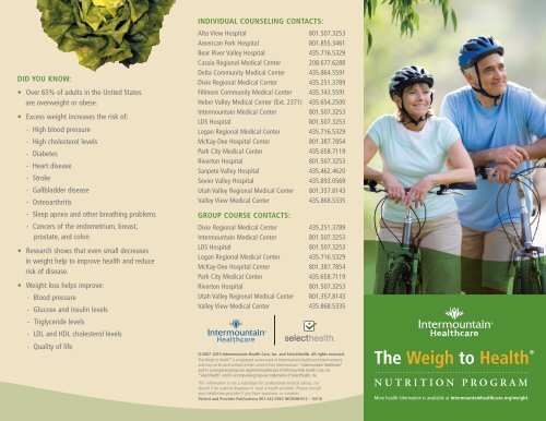 Weigh to Health Brochure - Intermountain Healthcare