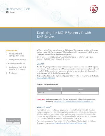 Deploying the BIG-IP System v11 with DNS Servers - F5 Networks