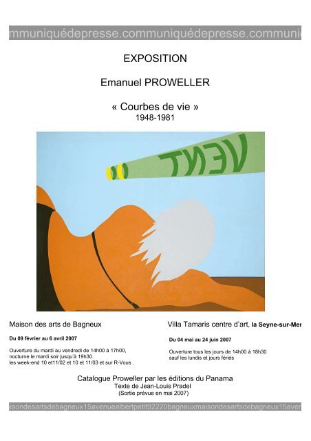 COMMUNIQUE DE PRESSE - EXPO PROWELLER - Bagneux