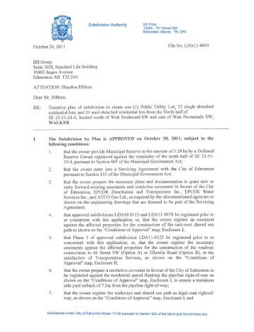 LDA11-0053 Subdivision Authority Approval Letter