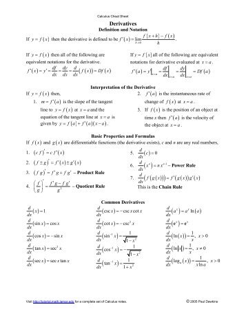 sheet cheat calculus tutorial.math.lamar.edu Integrals Autos Calculus   Lamar Cheat Sheet University Post