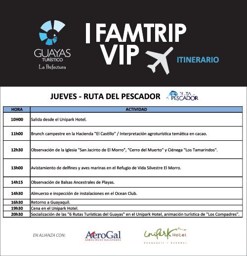 Itinerario del Fam Trip