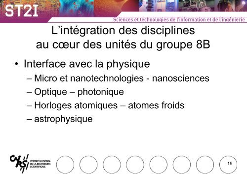 Intervention de Sylvain Allano, directeur scientifique adjoint au - CNRS