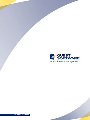 CORPORATE BROCHURE - Quest Software