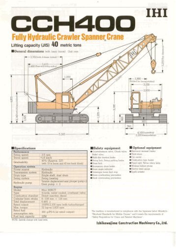 IHI CCH400 - 40 tons capacity crawler crane - AGD Equipment