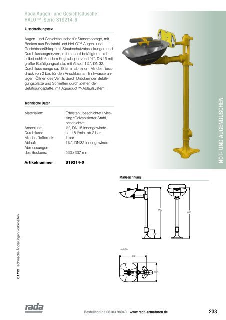 und augenduschen? - Rada Armaturen GmbH