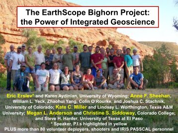 Eric Erslev* and Karen Aydinian, University of Wyoming - EarthScope