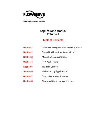 Applications Manual Volume 1 - Flowserve Corporation