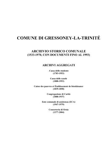 Archivio storico del Comune di Gressoney-La-TrinitÃ© - Storiavda.it
