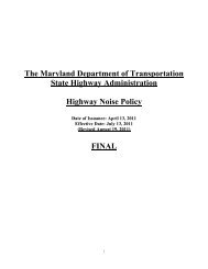 Maryland SHA Sound Barrier Policy - Maryland State Highway ...