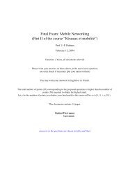 Final Exam: Mobile Networking (Part II of the course âRÃ©seaux et ...