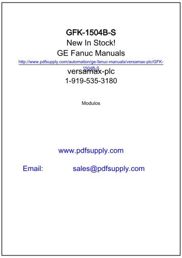 GFK-1504B-S - GE Fanuc PLC Distributor In Stock! 90-30 90-70 ...