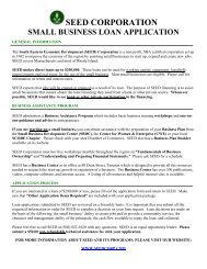 seed corporation small business loan application