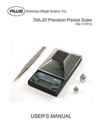 Dia 20 Pocket Diamond Scale User's Manual - Star Struck, LLC