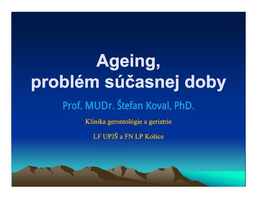 Prof. MUDr. Å tefan KovaÄ¾