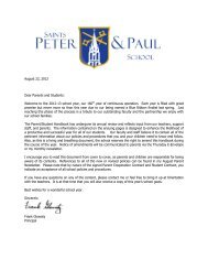 Handbook - Parent/Student - Ss. Peter & Paul School