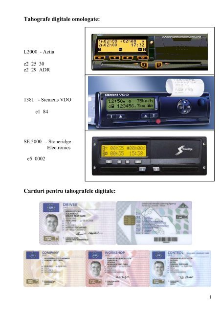 Ghidul de utilizare a tahografului digital