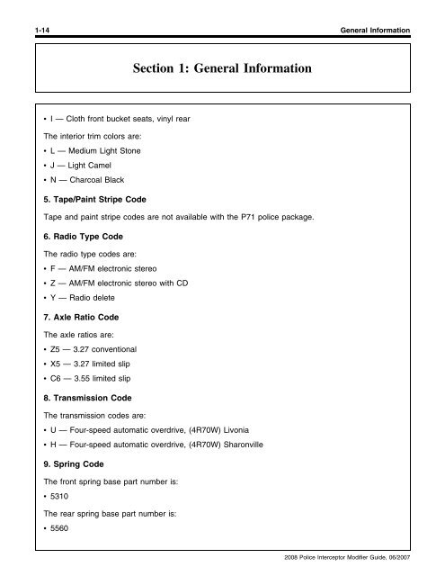 2008 Police Interceptor Modifier Guide - MotorCraftService.com