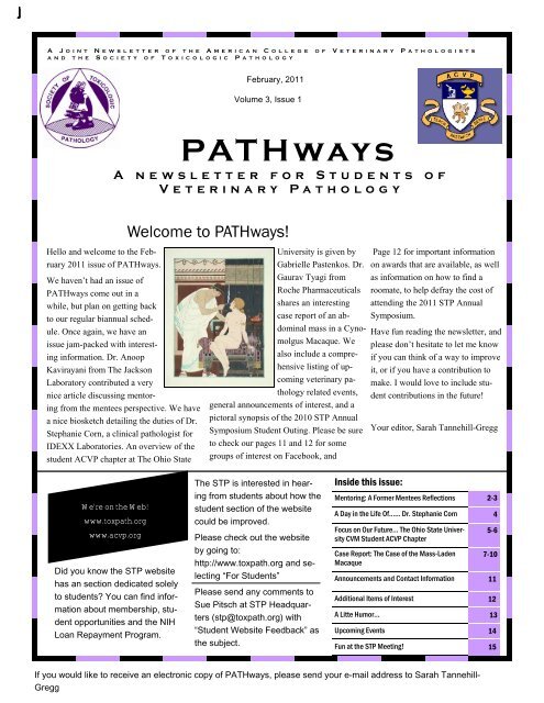 PATHways - American College of Veterinary Pathologists