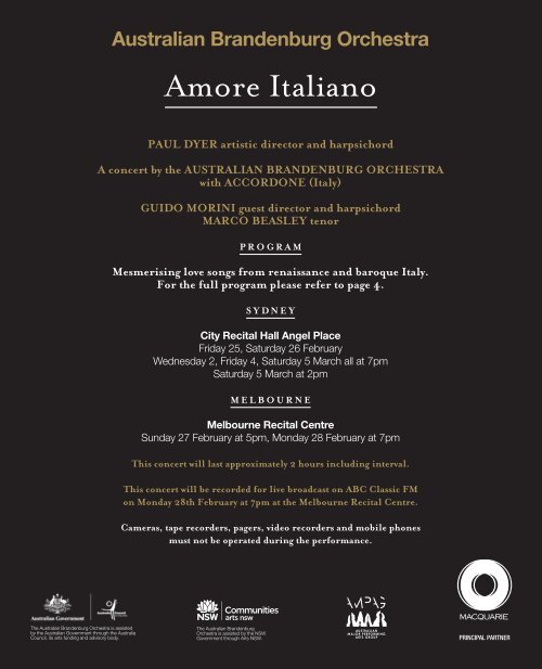 Amore Italiano - Australian Brandenburg Orchestra