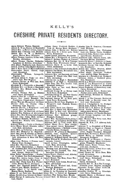 cheshire private residents directory - Cheshire County Council ...