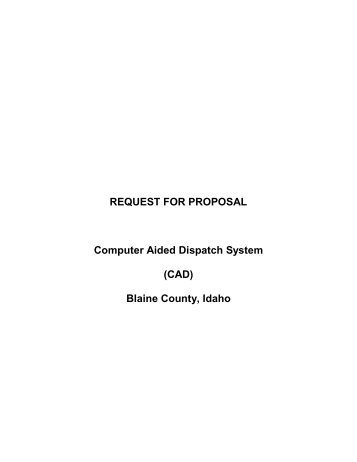 REQUEST FOR PROPOSAL Computer Aided Dispatch System ...